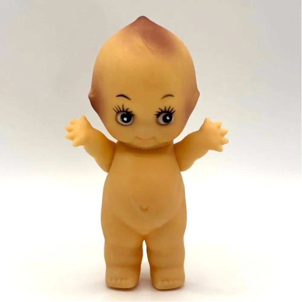 Vintage 1940's Ideal Kewpie Doll, Brown Eyes, Articulated Arms, 4.5